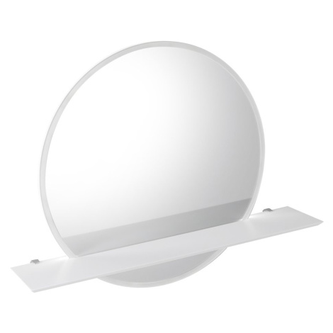 Sapho VISO kulaté zrcadlo s LED osvětlením a policí ø 70cm, bílá mat