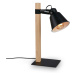 BRILONER Stolní lampa, 20 cm, max. 25 W, černá-dřevo BRILO 7406-015