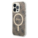 Guess GUBPP14LH4EACSW sada nabíječky MagSafe a pouzdra na iPhone 14 PRO 6.1" brown 4G Print MagS