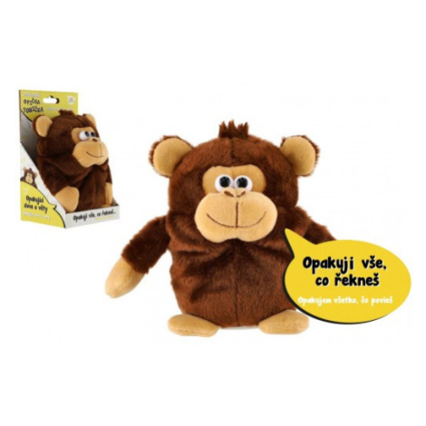Opička Tonička opakující věty plyš 18cm na baterie se zvukem v krabici 12x20x10cm v sáčku Teddies