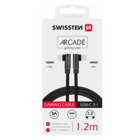 Textilní datový kabel Swissten Arcade USB-C/USB-C, 1,2m, černá