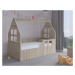 Dětský domeček na postel 140 x 70 cm v dekoru dub sonoma pravý