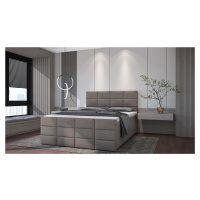 SFAB Kontinentální čalouněná postel POSITANO (160x200 cm) Látka Velutto: Velutto 15 - Stříbrná