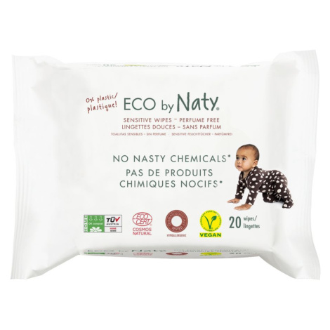 Naty ECO vlhčené ubrousky bez vůně - pro citlivou pokožku 20 ks Eco by Naty