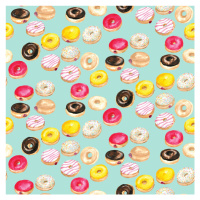 Ilustrace Watercolor donuts in mint, Blursbyai, 40x40 cm
