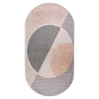 Pratelný koberec ve světle růžovo-krémové barvě 60x100 cm Oval – Vitaus
