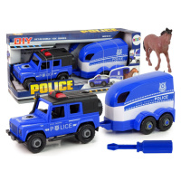 Auto Off-Road Transporter Police - šroubovací + kůň