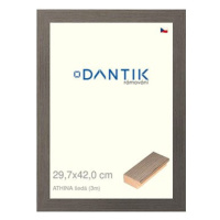 DANTIK rámeček 29,7 × 42, ATHINA šedý plexi čiré