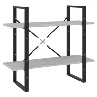vidaXL Knihovna se 2 policemi betonově šedá 80 x 30 x 70 cm kompozit