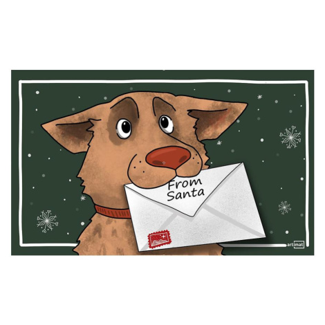 Vánoční rohožka 40x60 cm K-601-1 Pejsek s dopisem od Santa Clause BAUMAX