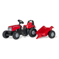 Šlapací traktor s vlečkou Rolly Toys 012411 červený