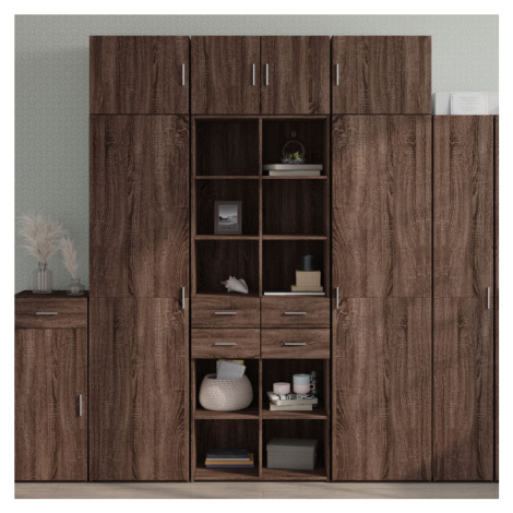 vidaXL Skříň highboard hnědý dub 70 x 42,5 x 185 cm kompozitní dřevo