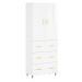 vidaXL Skříň highboard lesklá bílá 69,5 x 34 x 180 cm kompozitní dřevo