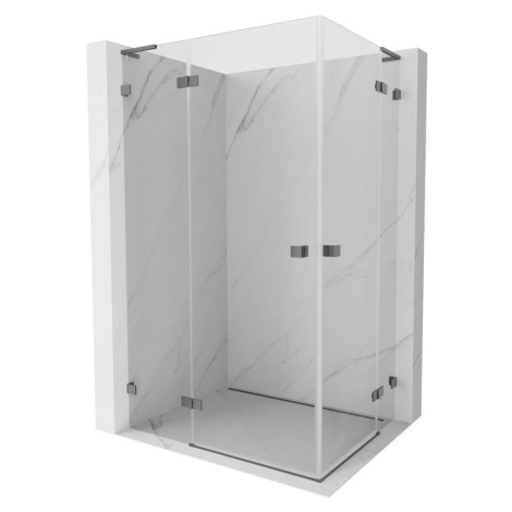MEXEN/S Lunar L Duo sprchový kout dveře křídlové 110 x 95, transparent, grafit metal 834L-110L-0