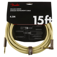 Fender Deluxe Series 15' Instrument Cable Tweed Angled