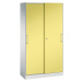 C+P Skříň s posuvnými dveřmi ASISTO, výška 1980 mm, šířka 1000 mm, světlá šedá/sírová žlutá