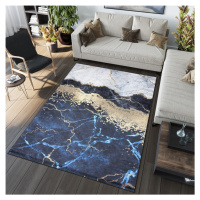 Modrý módní koberec s abstraktním vzorem Šířka: 160 cm | Délka: 230 cm