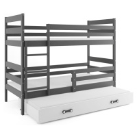 BMS Dětská patrová postel ERYK 3 s přistýlkou | šedá Barva: Šedá / bílá, Rozměr: 200 x 90 cm