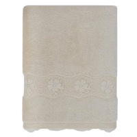 Soft Cotton Osuška Stella s krajkou 85 × 150 cm, krémová