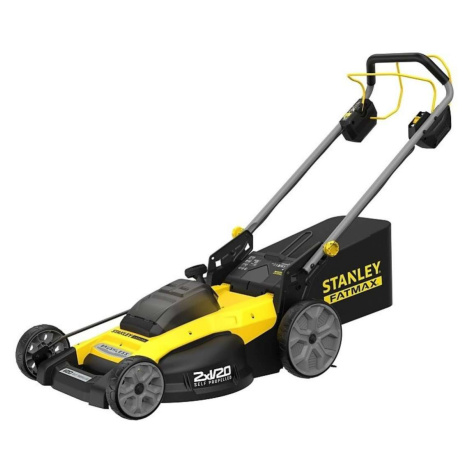 Stanley Zahradní technika - 18V AKU sekačka na trávu, záběr 50 cm, s pojezdem, 2x aku 4,0 Ah Li-