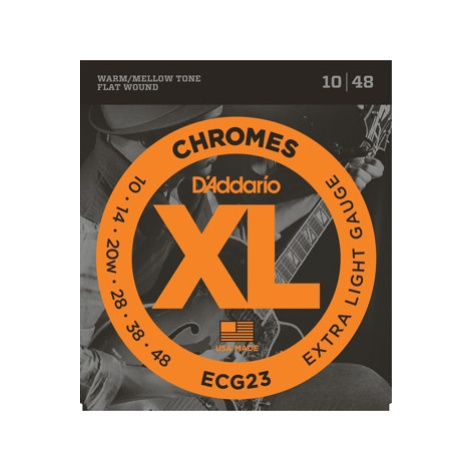 D'Addario ECG23 Chromes Flat Wound Extra Light 10-48