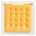 Luxusní žlutý velurový polštář na židli 40x40 cm