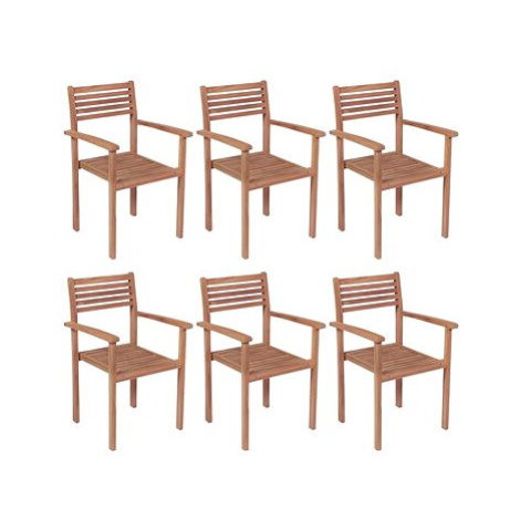 SHUMEE Židle zahradní, skládací, teak - 6ks v balení 3072571