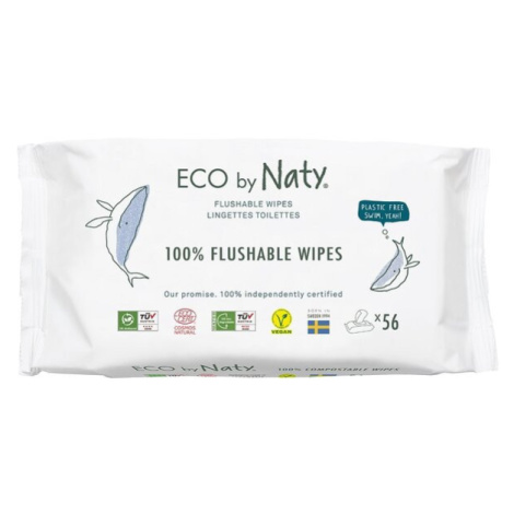 Eco Naty ECO vlhčené ubrousky Naty bez vůně- splachovatelné 56 ks Eco by Naty