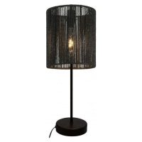 Černá stolní lampa se stínidlem z třtinového výpletu (výška 48 cm) Foresto – GTV