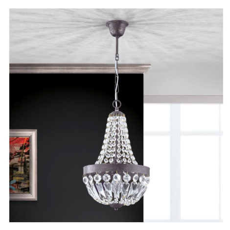 Orion HL 6-1551/1 - Křišťálový lustr na řetězu ARILA 1xE27/60W/230V hnědá/patina HL 6-1551/1 Ant
