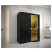 Šatní skříň Abi Golden T2 Barva korpusu: Černá, Rozměry: 150 cm, Dveře: Černý Marmur + zlaté zrc