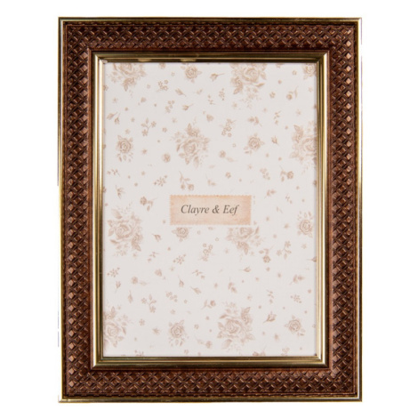 Hnědý fotorámeček Druppenslag L – na fotografii o rozměru 15x20 cm Clayre & Eef