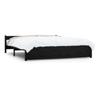 Rám postele černý masivní dřevo 160 × 200 cm, 815058