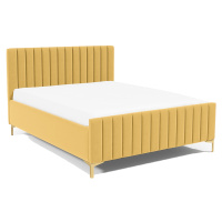 Eka Čalouněná postel SUTRA+ 160x200 cm Barva látky Trinity: (2318) Žlutá, Úložný prostor: S dřev