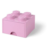 LEGO Úložný box 4 s šuplíkem - světle růžová