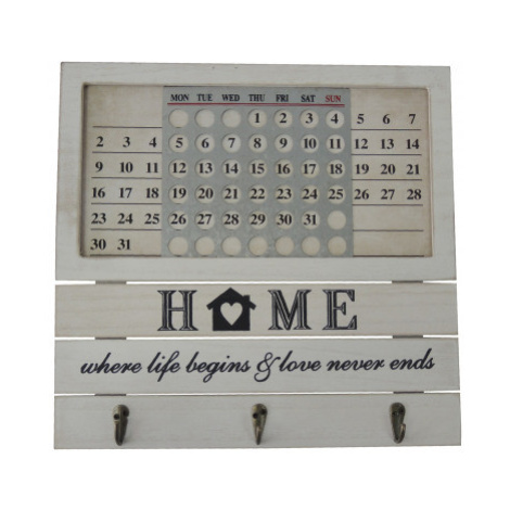 Nástěnný věšák s kalendářem Home, dřevěný Asko