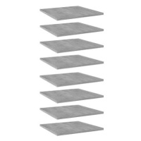 Přídavné police 8 ks betonově šedé 40 x 40 x 1,5 cm dřevotříska 805179