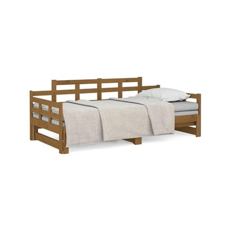 Výsuvná postel medově hnědá masivní borovice 2× (90 × 200) cm, 820345 SHUMEE