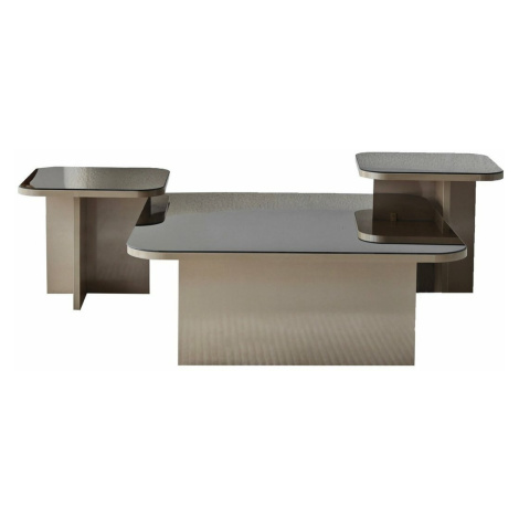 Sada konferenčních stolků Jazz Beige and Bronze Hanah Home