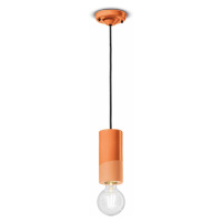 Ferroluce Závěsné svítidlo PI, válcové, Ø 8 cm oranžové