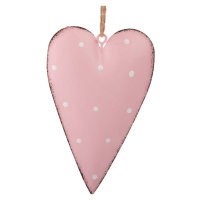 Sada 3 růžových kovových závěsných dekorací Dakls Dotty Heart