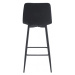 Set dvou barových židlí NADO sametové černé (černé nohy) 2 ks