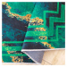 Protišmykový koberec zelenej farby so vzorom Šířka: 160 cm | Délka: 220 cm