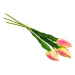 DOMMIO Svazek 3 ks tulipánů, růžové, 50 cm