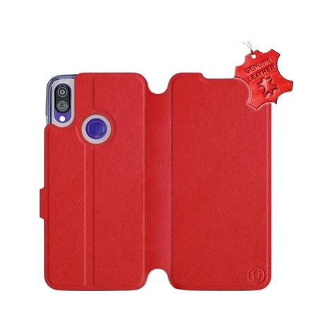 Flip pouzdro na mobil Xiaomi Redmi Note 7 - Červené - kožené - Red Leather