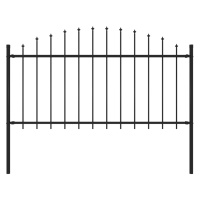 vidaXL Zahradní plot s hroty ocel (1,25–1,5) x 1,7 m černý