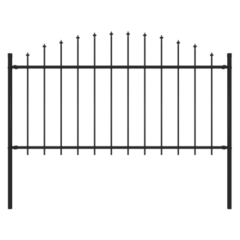 vidaXL Zahradní plot s hroty ocel (1,25–1,5) x 1,7 m černý