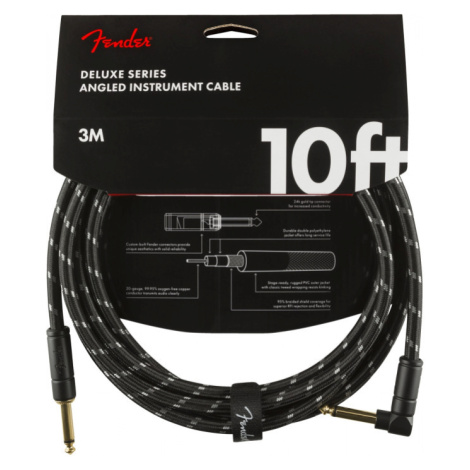 Fender Deluxe Series 10 Instrument Cable Angled Black Tweed