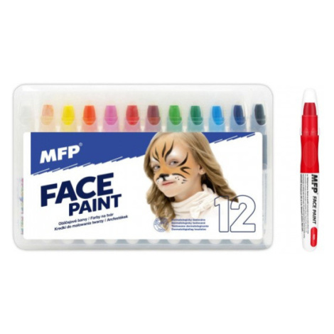 Barvy na obličej a tělo 12ks v krabičce 22 x 14 cm karneval Teddies