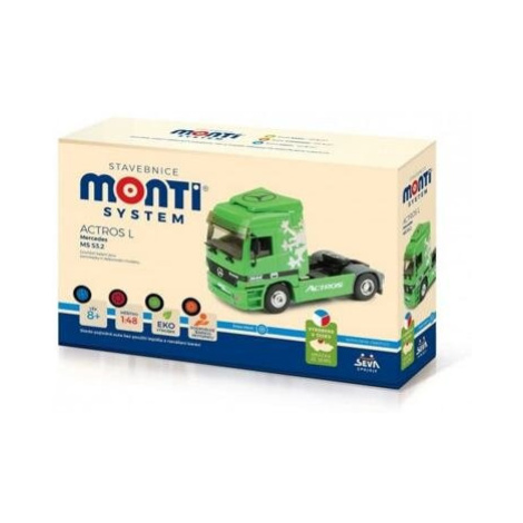Stavebnice Monti System MS 53.2 Actros L (zelený) 1:48 v krabici 22x15x6cm Seva